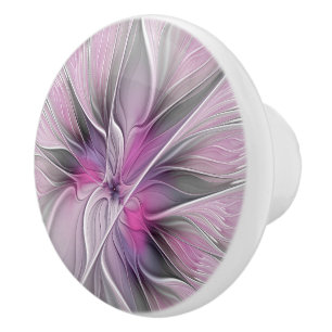 Florales Fraktal Modernes Abstractes Blumen Pink G Keramikknauf