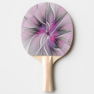 Florales Fraktal Modernes Abstractes Blumen Pink G Tischtennis Schläger