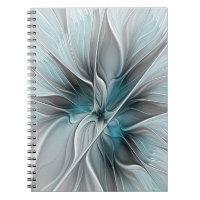 Florales Fraktal Modernes Abstraktes Blumen Blau G