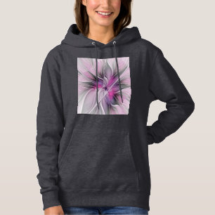 Florales Fraktal Modernes Abstraktes Blumen Pink G Hoodie