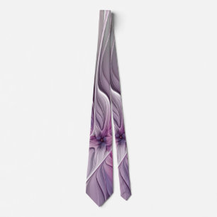 Florales Fraktal Modernes Abstraktes Blumen Pink G Krawatte