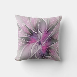 Florales Fraktal Modernes Abstraktes Blumen Rosa G Kissen