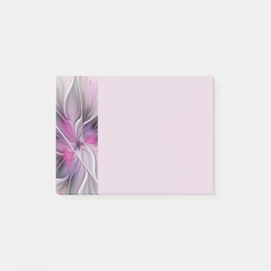 Florales Fraktal Modernes Abstraktes Blumenmuster  Post-it Klebezettel (Vorderseite)