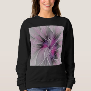 Florales Fraktal Modernes Abstraktes Blumenmuster  Sweatshirt