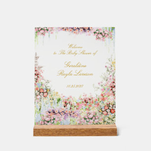 florales französisches garten château baby shower  acrylschild