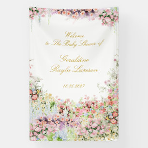 florales französisches Garten-Schloss-Baby-Shower- Banner