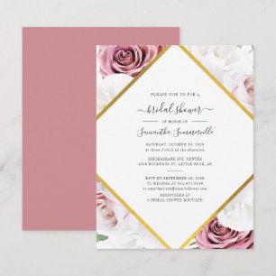 Florales geometrisches Roségold-Botanic-Braut-Even Einladung