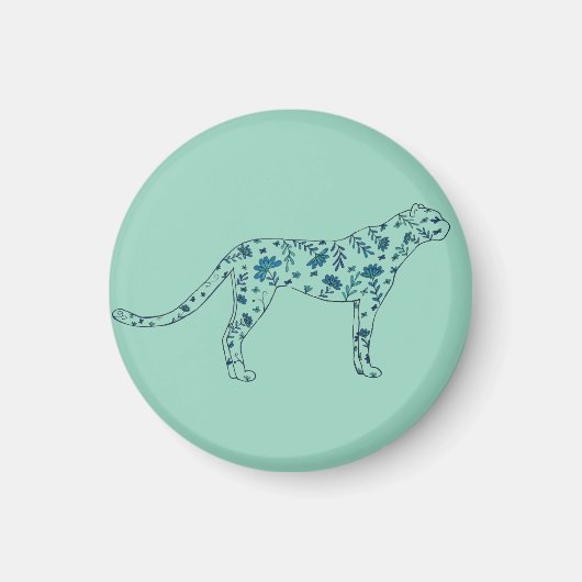 Florales Gepard Magnet (Vorne)