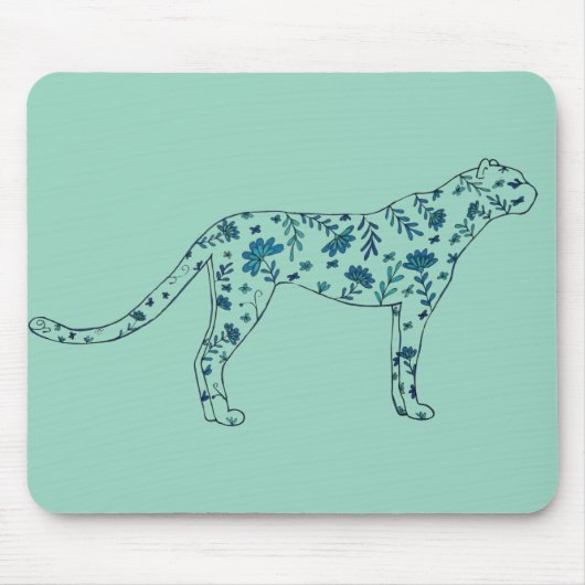 Florales Gepard Mousepad (Vorne)