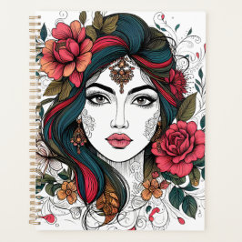 Florales Gesicht – Boho-Schönheitsplaner Planer