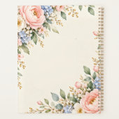 Florales Gold-Monogramm-Planer Planer (Rückseite)
