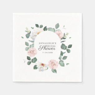 Florales Grün Wasserfarbe Brautparty Papier Serviette