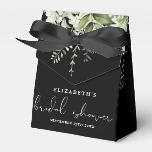 Florales Grün Weiß Schwarz Brautparty Geschenkschachtel