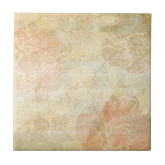 florales Grunge-Hintergrundmuster Fliese (Vorderseite)