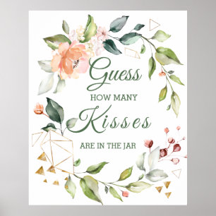 Florales Grünzeug-Ratspiel: Wie viele Küsse?  Poster