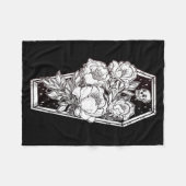 Florales Grusel-Halloween Fleecedecke (Vorderseite (Horizontal))