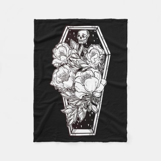 Florales Grusel-Halloween Fleecedecke (Vorderseite)