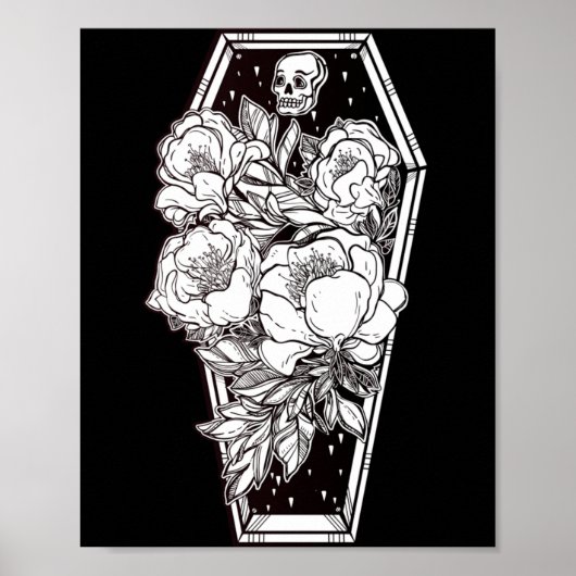 Florales Grusel-Halloween Poster (Vorne)