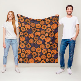 Florales Halloween Fleecedecke