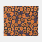 Florales Halloween Fleecedecke (Vorderseite (Horizontal))