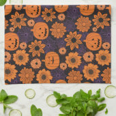 Florales Halloween Geschirrtuch (Gefaltet)