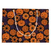 Florales Halloween Große Geschenktüte (Rückseite)