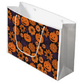Florales Halloween Große Geschenktüte (Vorderseite Schrägansicht)