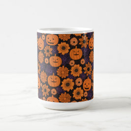 Florales Halloween Kaffeetasse