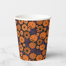 Florales Halloween Pappbecher