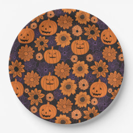 Florales Halloween Pappteller