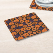 Florales Halloween Rechteckiger Pappuntersetzer (angewinkelt)