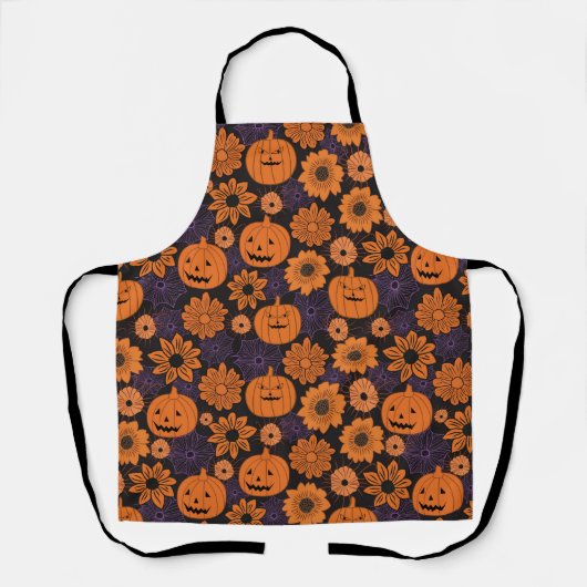Florales Halloween Schürze (Vorderseite)