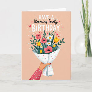 Florales Handstrauß-Geburtstagskarte Karte