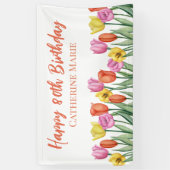 Florales Happy 80. Geburtstag Banner (Vertikal)