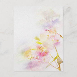 florales Hintergrundbild mit Wasserfarben-Blumen Postkarte