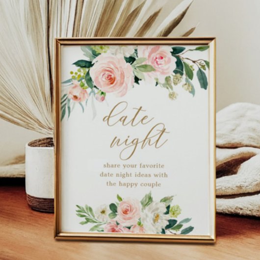 Florales Hochzeitsdusche Date Night Ideen Schild