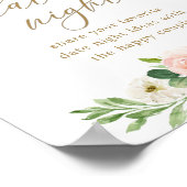 Florales Hochzeitsdusche Date Night Ideen Schild (Ecke)