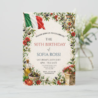 Florales italienisches patriotisches italienisches einladung