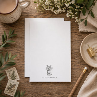 Florales Kaninchen Minimale Personalisierte Notizk Mitteilungskarte