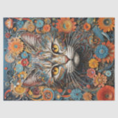 Florales Katzen-Dekor Seidenpapier (Vorderseite)