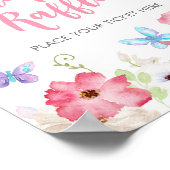 Florales Kleiner-Schmetterling-Windel-Raffle-Schil Poster (Ecke)