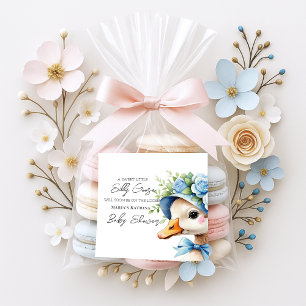 Florales Koketten-Schleifen-Hübscher-Gänse-Junge-B Quadratischer Aufkleber