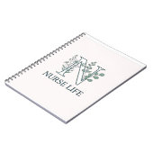 Florales Krankenpfleger-Leben Monogramm N Notizblock (Linke Seite)