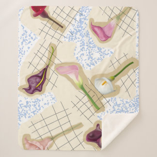 Florales Lilienmuster Sherpadecke