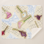Florales Lilienmuster  Sherpadecke (Vorderseite (Horizontal))