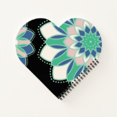 Florales Mandala-Herz Notizblock (Rückseite)