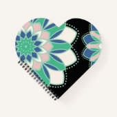 Florales Mandala-Herz Notizblock (Vorderseite)