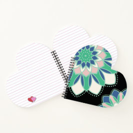 Florales Mandala-Herz Notizblock