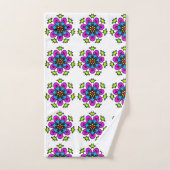 Florales Mandala-Muster Badhandtuch Set (Handtuch)
