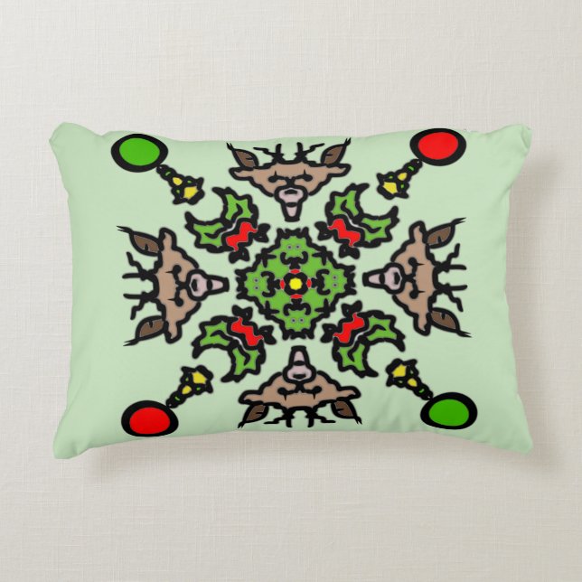 Florales Mandala-Muster Dekokissen (Vorderseite)